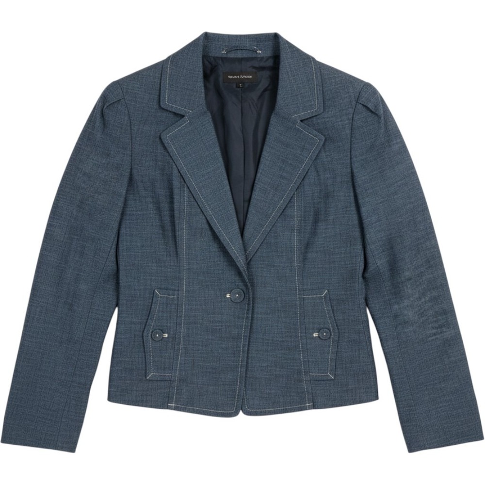 Rafaella Blazer Jacket Womens 8 Blue Excellent Contrast Stitch Professional Offi